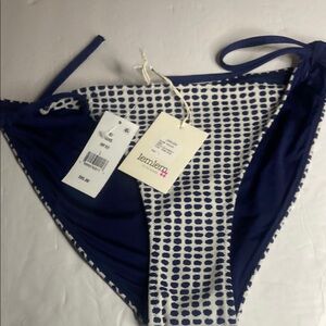 Lemlem Blue and White Polka Dot Bikini Bottom